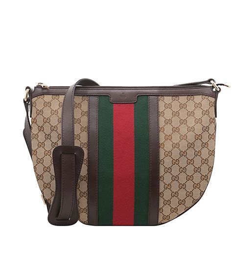 vintage gucci canvas crossbody bag|gucci crossbody with thick strap.